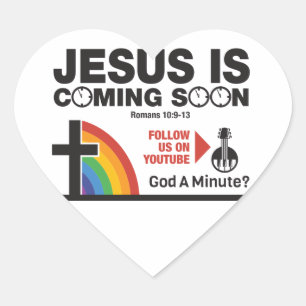 Jesus Is Coming Soon Heart Stickers 20 per sheet