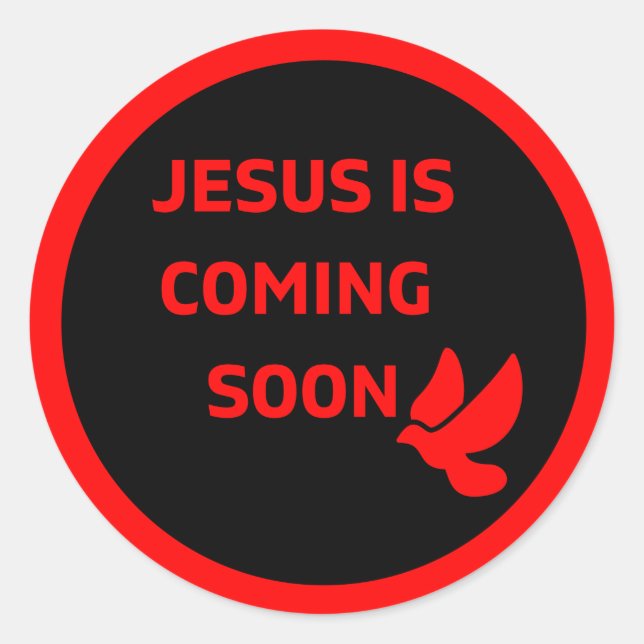 Jesus is coming soon _red dove Sticker (Front)