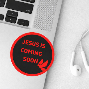 Jesus is coming soon _red dove Sticker