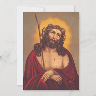 Jesus is crowned with a crown of thorns holiday card