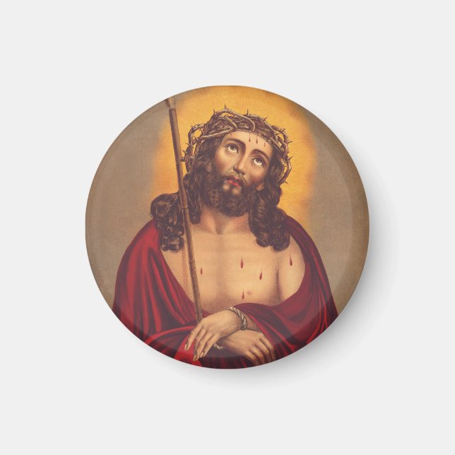 Jesus is crowned with a crown of thorns magnet (Front)
