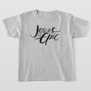 Jesus is Epic Lettering Religious Christian Kids T-Shirt