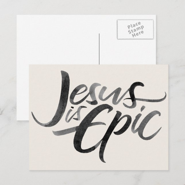 Jesus is Epic Religious Lettering Christian Christ Postcard (Front/Back)