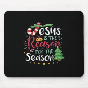 Jesus Is For Season Cane Christmas - Tis The Seaso Mouse Mat