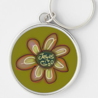 Jesus is God Flower Key Ring