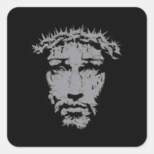 Jesus is God Jesus' Face Square Sticker