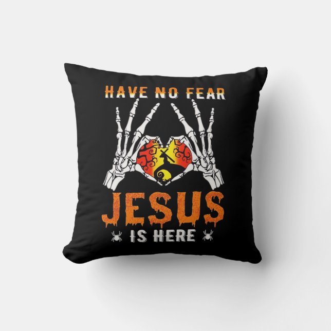 Jesus Is Heart Skeleton Hand  Cushion (Front)