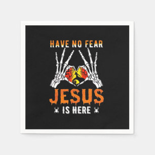 Jesus Is Heart Skeleton Hand Minimal Design Napkin