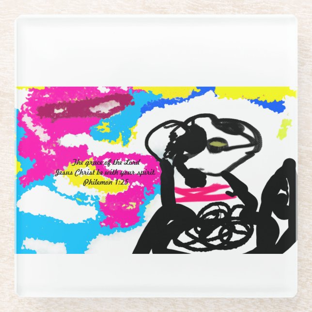 jesus is here  glass coaster (Front)