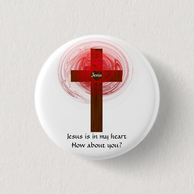 Jesus Is In My Heart 3 Cm Round Badge (Front)
