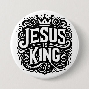 Jesus is king 7.5 cm round badge