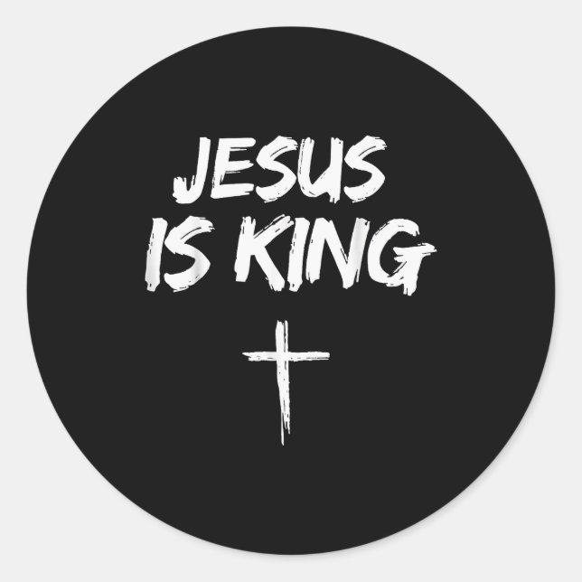 Jesus Is King Bible Verse John 14_6 Christian God  Classic Round Sticker (Front)