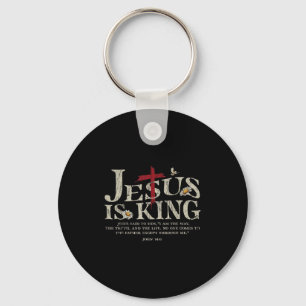 Jesus Is King Bible Verse John 14_6 Christian God Key Ring