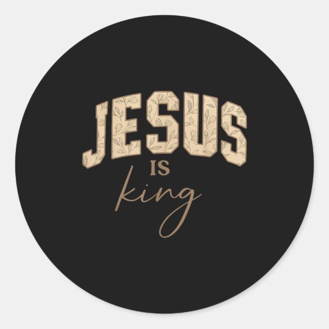 Jesus.is King Bible Verse John 14_6 Christian Reli Classic Round Sticker (Front)