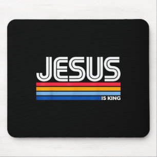 Jesus Is King Christian Cross God Faith Bible Reli Mouse Mat