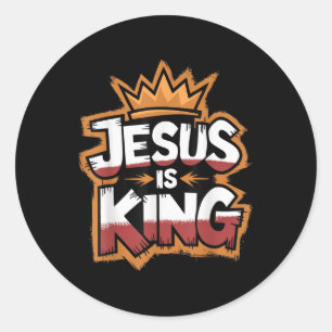 Jesus Is King  Classic Round Sticker