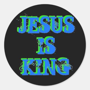 Jesus is King Classic Round Sticker