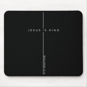 Jesus Is King Cross Christian Faith Bible Verse  Mouse Mat
