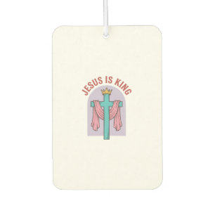 Jesus Is King Cross Crown Vintage Christian T-Shir Car Air Freshener