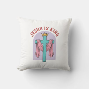 Jesus Is King Cross Crown Vintage Christian T-Shir Cushion
