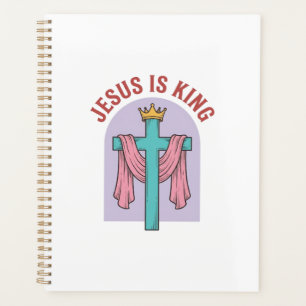 Jesus Is King Cross Crown Vintage Christian T-Shir Planner