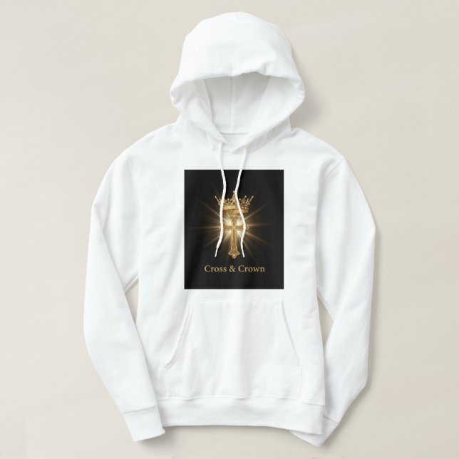  Jesus Is King Gold Crown Christian Men’s jumper Hoodie (Design Front)