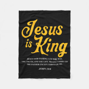 Jesus Is King John 14_6 Costume Jesus Christian (o Fleece Blanket
