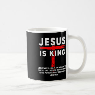 Jesus Is King Men Women Christian Cross Boy Toddle Coffee Mug