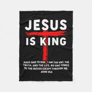 Jesus Is King Men Women Christian Cross Boy Toddle Fleece Blanket