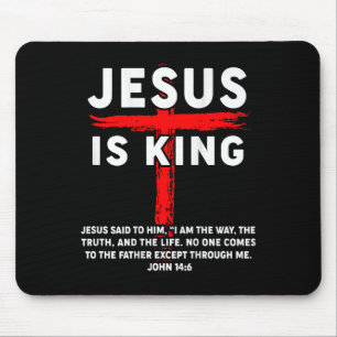Jesus Is King Men Women Christian Cross Boy Toddle Mouse Mat