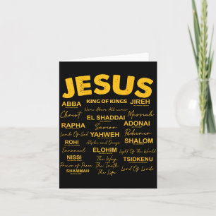 Jesus Is King Names Of God Hebrew Jesus Christian  Card