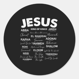 Jesus Is King Names Of God Hebrew Jesus Christian  Classic Round Sticker