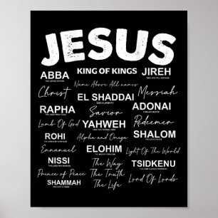Jesus Is King Names Of God Hebrew Jesus Christian  Poster