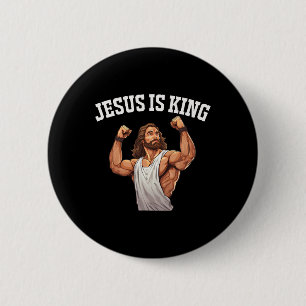 Jesus Is King Of Bodybuilding Pain And Gain In The 6 Cm Round Badge