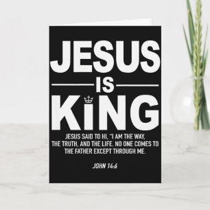 Jesus Is King Religious Faith God Christian Men Wo Card