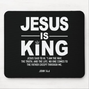 Jesus Is King Religious Faith God Christian Men Wo Mouse Mat
