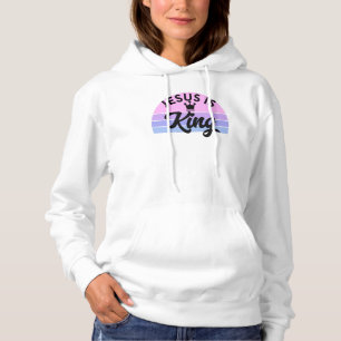Jesus Is King - Retro Sunset Christian Hoodie