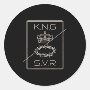 Jesus Is King Saviour Christian Men Teen Girl Yout Classic Round Sticker