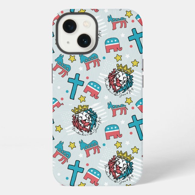 Jesus is King - Seamless Pattern Print iPhone Case (Back)