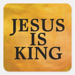JESUS IS KING SQUARE STICKER