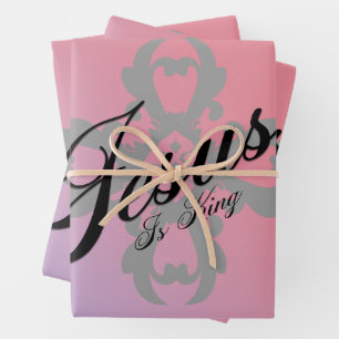 Jesus is king wrapping paper sheet