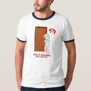 Jesus Is Knocking Ringer T-Shirt