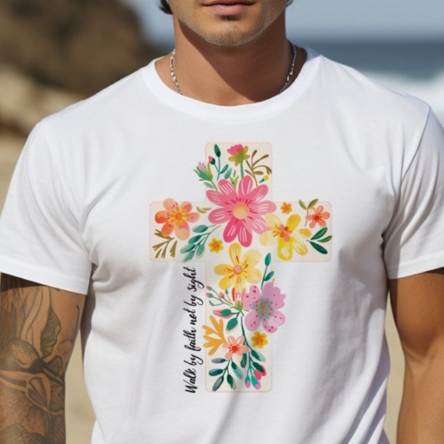  Jesus is Light Walk By Faith Christian Cross T-Shirt (Creator Uploaded)