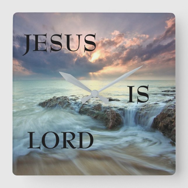 Jesus Is Lord (Acrylic Wall Clock) Square Wall Clock (Front)