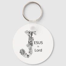 Jesus is Lord Black & White Floral