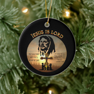 Jesus Is Lord Ceramic Tree Decoration