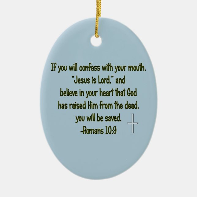 Jesus Is Lord Ceramic Tree Decoration (Front)