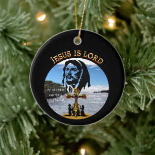 Jesus Is Lord Ceramic Tree Decoration