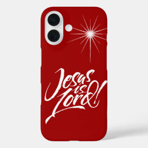 Jesus is Lord - Christmas Christian Star Red iPhone 16 Case