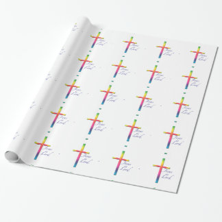 Jesus is Lord-Colourful Mosaic Cross Wrapping Paper